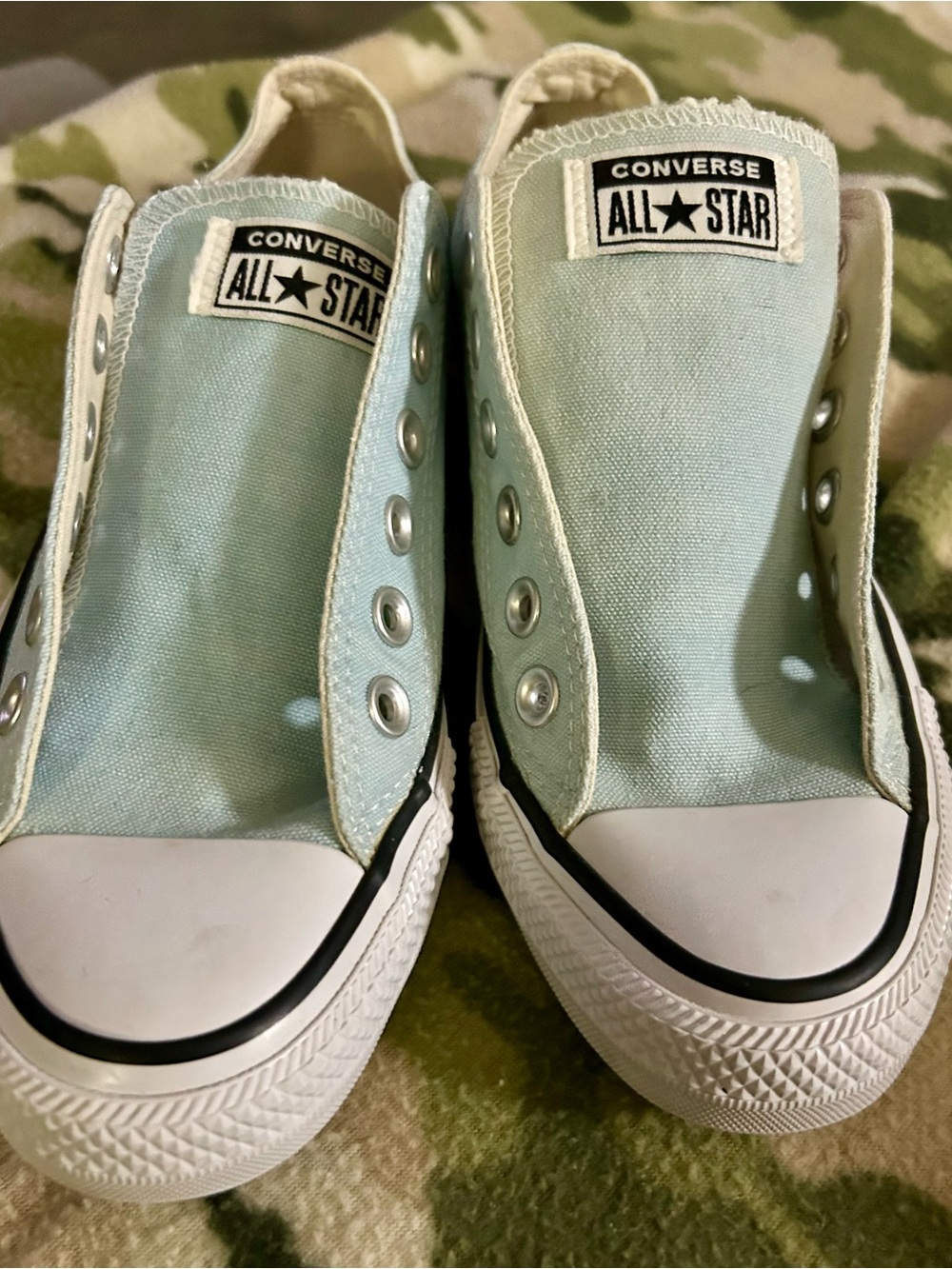 Converse All Star  Low Top Sneaker in Pale Blue/Mint Canvas Sz 6.5 Women’s